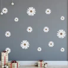 Adesivos de parede dos desenhos animados margarida branca auto-adesivo adesivos de parede quarto dormitório jardim de in