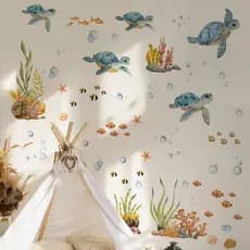 Adesivos de parede mar Animal tartaruga marinha adesivos de parede sala de estar quarto casa auto-adesivo decorativo ade