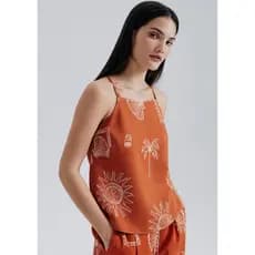 Regata Feminina Halter Neck Estampada Hering