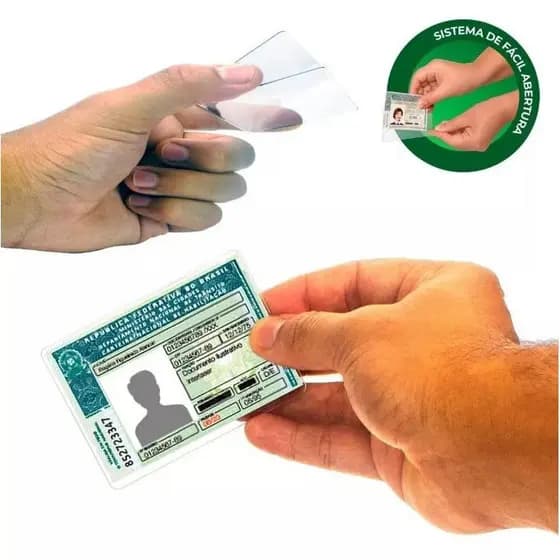 Cartão Porta CNH Em Acrilico Protetor de Documento Compacto Resistente