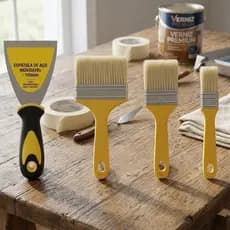 Kit Pintura Profissional com Espátula e Pincéis – Cerdas Densas, Acabamento Preciso e Alta Durabilidade