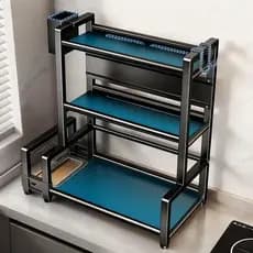 Suporte de Cozinha em Aço Inoxidável – Organizador Multifuncional para Temperos e Condimentos