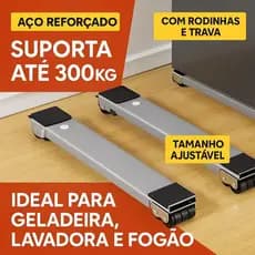 Base com Rodinhas para Geladeira, Máquina de Lavar e Fogão | Ajustável e Reforçado