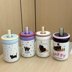 Copo Térmico Gato Fofo com Canudo e Alça – 500ml