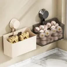 Organizador de Parede com Ventosa – Cesto Multiuso para Temperos, uso para cozinha