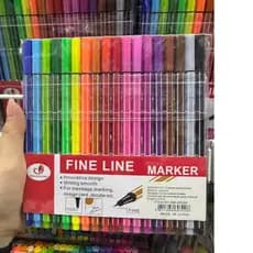 Kit com 12/18/24 cores de canetas Fine Line Coloridas Ponta Fina 0.4 mm Fineliner
