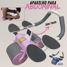 Aparelho Rolo Abdominal Com Temporizador Rodas Exercício Físico Funcional Musculação Emagrecer Em Casa
