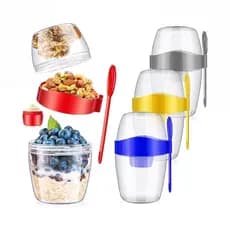 Saladeira Portátil Copo Para Salada Alimentos Com Garfo e Molheira Saudável Marmita Verão