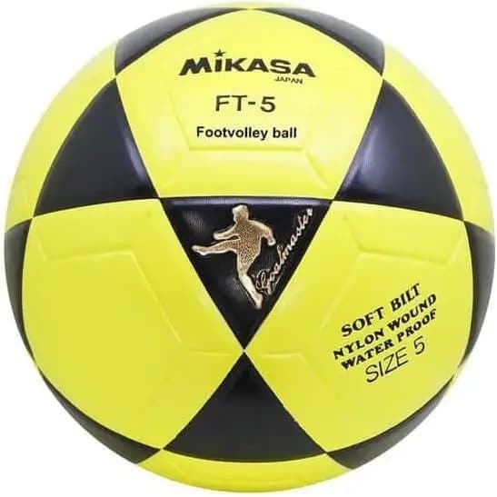 BOLA MIKASA FT-5BKY COURO SINTETICO LAMINADO AMARELO E PRETO