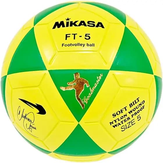 BOLA MIKASA FT-5GY-FVA1 COURO SINTETICO LAMINADO EDICAO ANDERSON AGUIA AMARELO E VERDE