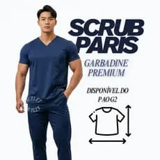 Pijama Cirúrgico Masculino Scrub Hospitalar Médico Com Bolso Ph
