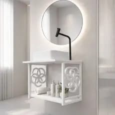 Gabinete Banheiro Estilo Industrial Armário Com Cuba Pia Suspenso Lavabo Branco Multifuncional Não Enferruja