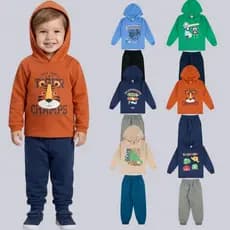 Kit 04 Peça Moletom Infantil Capuz Menino Inverno 2 Conjunto Inverno Masculino Frio 1 ao 8 Estiloso
