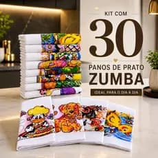 Kit C/ 30 Pano De Prato Estampas Sortidas Cores Vivas C/ Bainha 100% Algodão