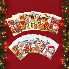 Kit 10 Pano de Prato Master Natal Estampas de Natal Sortidas