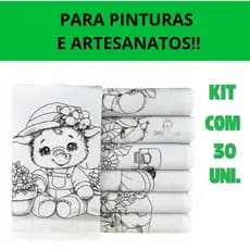 Kit 30 Panos De Prato Riscado Para Pintura Branco Pintar - Cozinha Artesanato Pintura Presentes