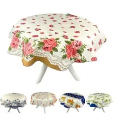 Toalha De Mesa Redonda 4 Lugares Estampas Variadas com 3 Un