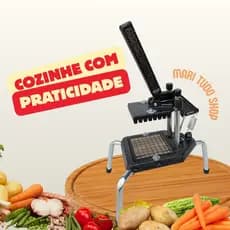 Picador Cortador Fatiador de Legumes Profissional Reforçado Alumínio - Batata Palito Legumes Frutas