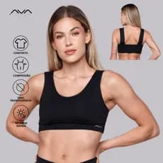 Top Fitness Feminino Suplex Poliamida Básico Com Forro Para Bojo AVA Fitness