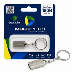 Kit 10 pen drive 16gb Metal - Multi Play USB 2.0 PRATA