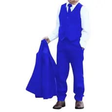 Colete social masculino infantil oxford azul royal - queima de estoque!