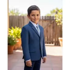 Terno Infantil Juvenil Masculino Melange Azul Marinho Promoção Imperdível