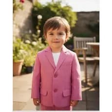 Terno Infantil Juvenil Masculino Melange Rosa Chiclete Super Promoção