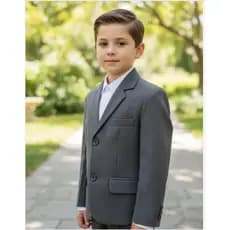 Terno Infantil Masculino Melange Grafite Paletó + Calça Lançamentos 2025