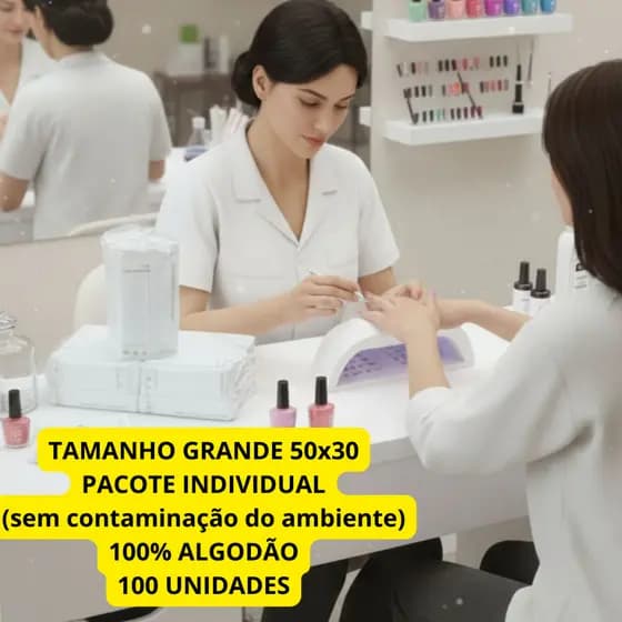 Toalha Banho Descartável Toalha 100 Unid. GRANDE **50x30** 100% Algodão PACOTE SEM CONTÁGIO Manicure Pedicure Barbearia