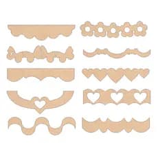 Kit 10 Réguas Barrados Para Patchwork em mdf Cru  e Panos de Prato artesanato decoração enfeite dese