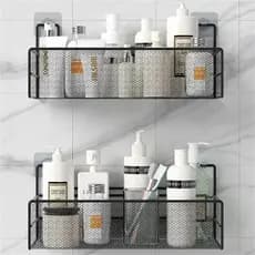 Suporte Organizador de canto Prateleira de banheiro shampoo suporte adesivo para parede para cozinha e banheiro Multiuso À prova de ferrugem(enviado em 24 horas)