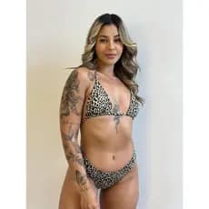 Biquini Asa Delta Fio Duplo com Saia Saída de Praia kit 3 pçs Trikini