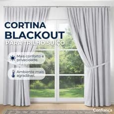Cortina Blackout 3 Metros Modelo para Trilho Suíço Ideal para Quarto Sala Escritório Veda Luz