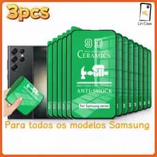 Kit5 Película Cerâmica 9D 3D SAMSUNG Gel Hidrogel Flexível película Para Tudos modelos de Samsung