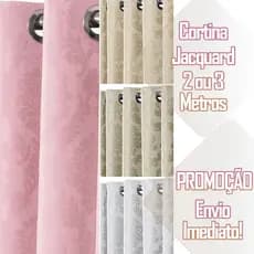 *PROMOÇÃO* Cortina Jacquard Leve 2 ou 3 Metros - Toque Macio - Tecido Premium - Envio Imediato