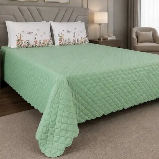 SOLTEIRO CASAL QUEEN Cobre Leito SONATA Micropercal 400 Fios - Colcha Premium Exclusiva Matelada
