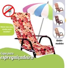 Capas de Cadeira de Fio Floral Capa de Espreguiçadeira de Área Deixe sua Varanda Mais Bonita 01 Peça