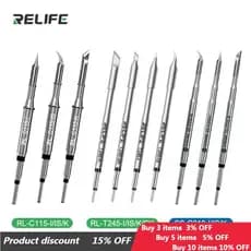 RELIFE Super Fino C210 T245 C245 Ponta De Solda C210 C115 Ferro Para GVM T210 T115 Estação Profissional