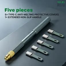 MECHANIC TC-51 Tipo-C Porta Anti-Derretimento Capa Protetora Para USB De Carregamento Doca Conector Solda 5-Em-1 Ferrame
