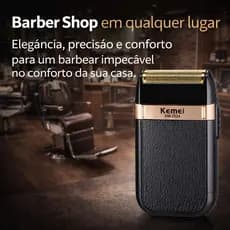 Maquina de barbear Barbeador elétrico sem fio recarregável Kemei Classic Shaver Km 2024 - Bivolt