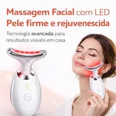 Massageador De Pescoço e Rosto LED Vibração Fototerapia Para Rejuvenescer Firmeza Anti-Rugas ANJIN