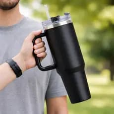Copo Garrafa Térmica 1200ml Personalizada Garrafa de água Inox com Canudo