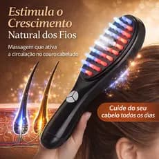 Escova Massageadora com Laser 4 em 1 – Tratamento Capilar e Antiqueda