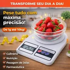 Balança Digital Alta Precisão até 10kg Cozinha Dieta Alimentos Super Precisa Nutrição Confeitaria