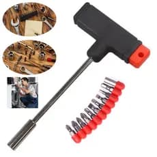 Kit de Pontas Bits com Chave T - 12 Peças para Manutenção Casa Carro