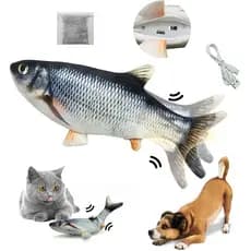 Brinquedo Peixe Elétrico Recarregável USB Pelúcia Interativa com Sons