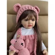 56cmBebê Reborn Pintura Premium Boneca Realista Menina Silicone