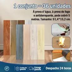 91,4x15,2cm vinílico 5㎡ Adesivo de Piso Madeira Moderno Antiderrapante Lavável