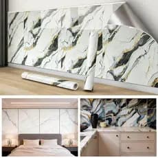 Papel De Parede Adesivo 3dmármore Lavável Autocolante Rolo3m