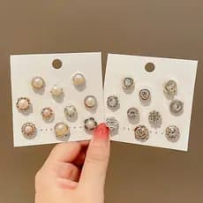 Broche Mini Botton Alfinete para Roupas Pérola ou Zircônia